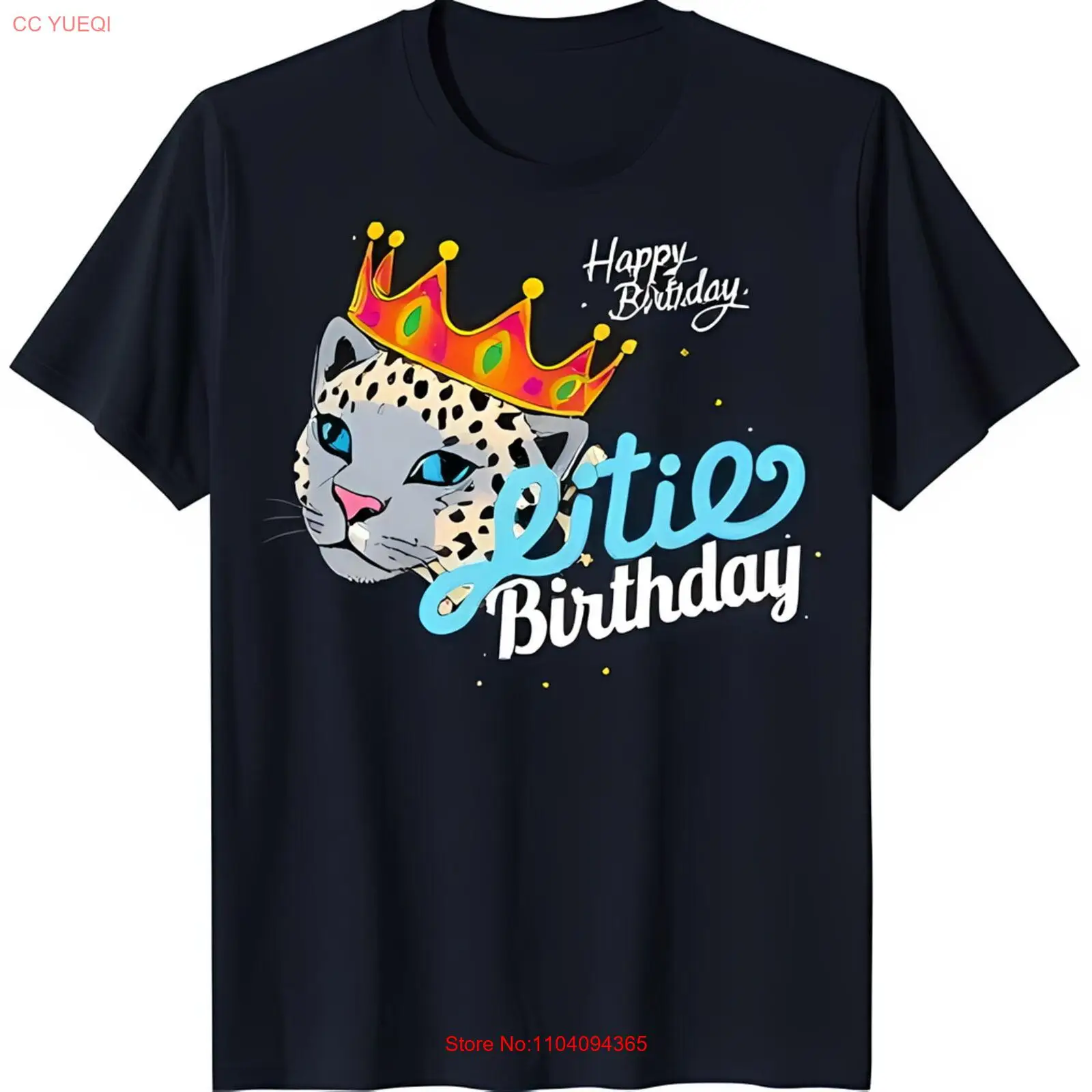 

Футболка на день рождения Snow Crown Черная футболка для празднования маленького дня рождения