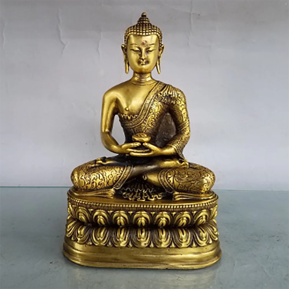 Bronze seated lotus Sakyamuni Buddha decorations Chinese style Nafu home decorations