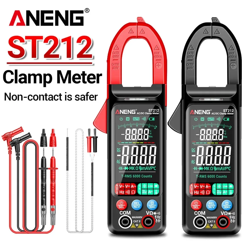 ANENG ST212 Clamp Multimeter 400A Ammeter 6000 Counts Meter 600V Voltmeter Test Car Amp Hz Capacitance NCV Ohm Tester Tools