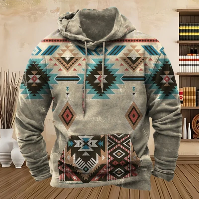 Hoodie Vintage Ethnic 3D Print Hoodies Men Women Fashion Hoodies Sweatshirts Running Coats Women Sweats Men's Clothing Native
