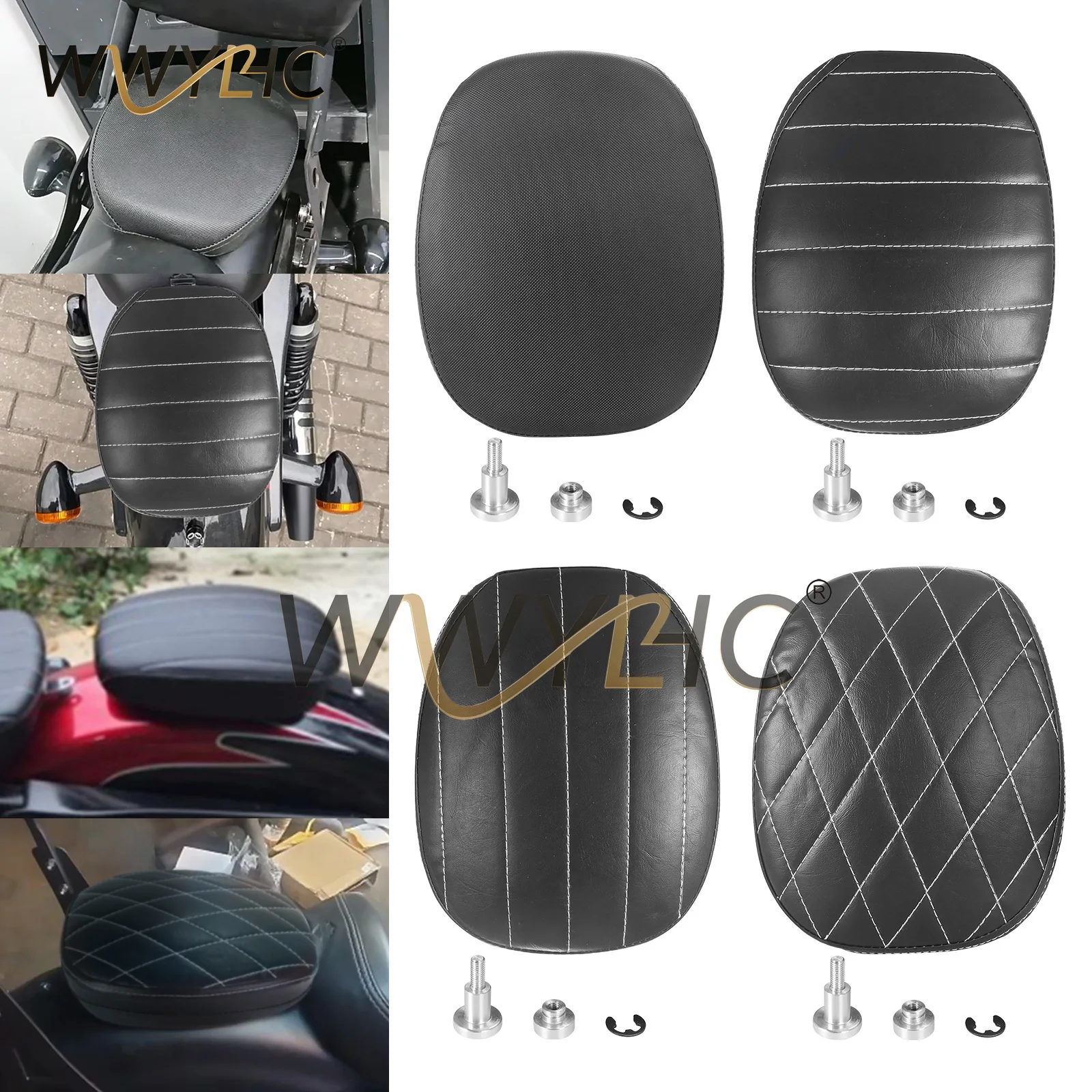 Suitable for Modifying XL883X4 Rear Seat Bag, Modifying Accessories, Front and Rear Seat Cushions, Motorcycle Leatherstriped