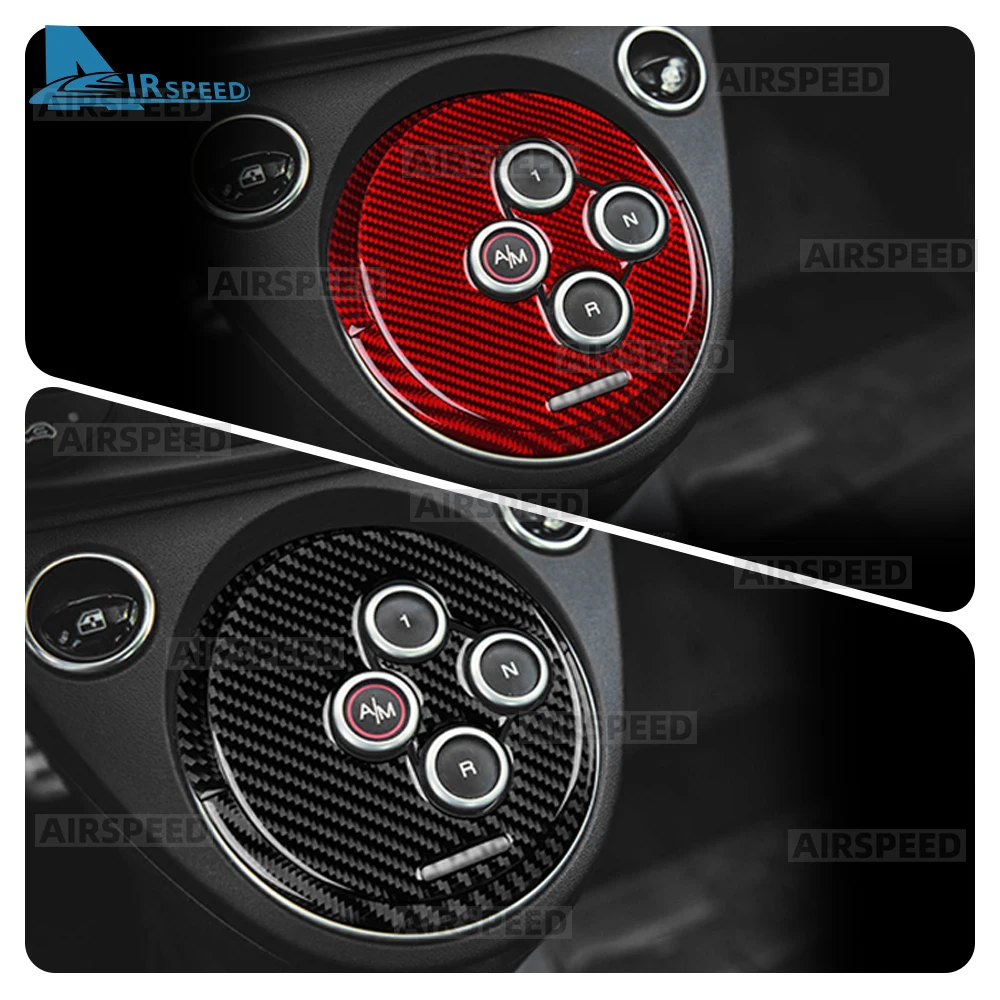 

For Abarth 595 695 2012-2019 2020 2021 2022 2023 2024 Real Soft Carbon Fiber Sticker LHD RHD Car AT Automatic Gear Shift Frame