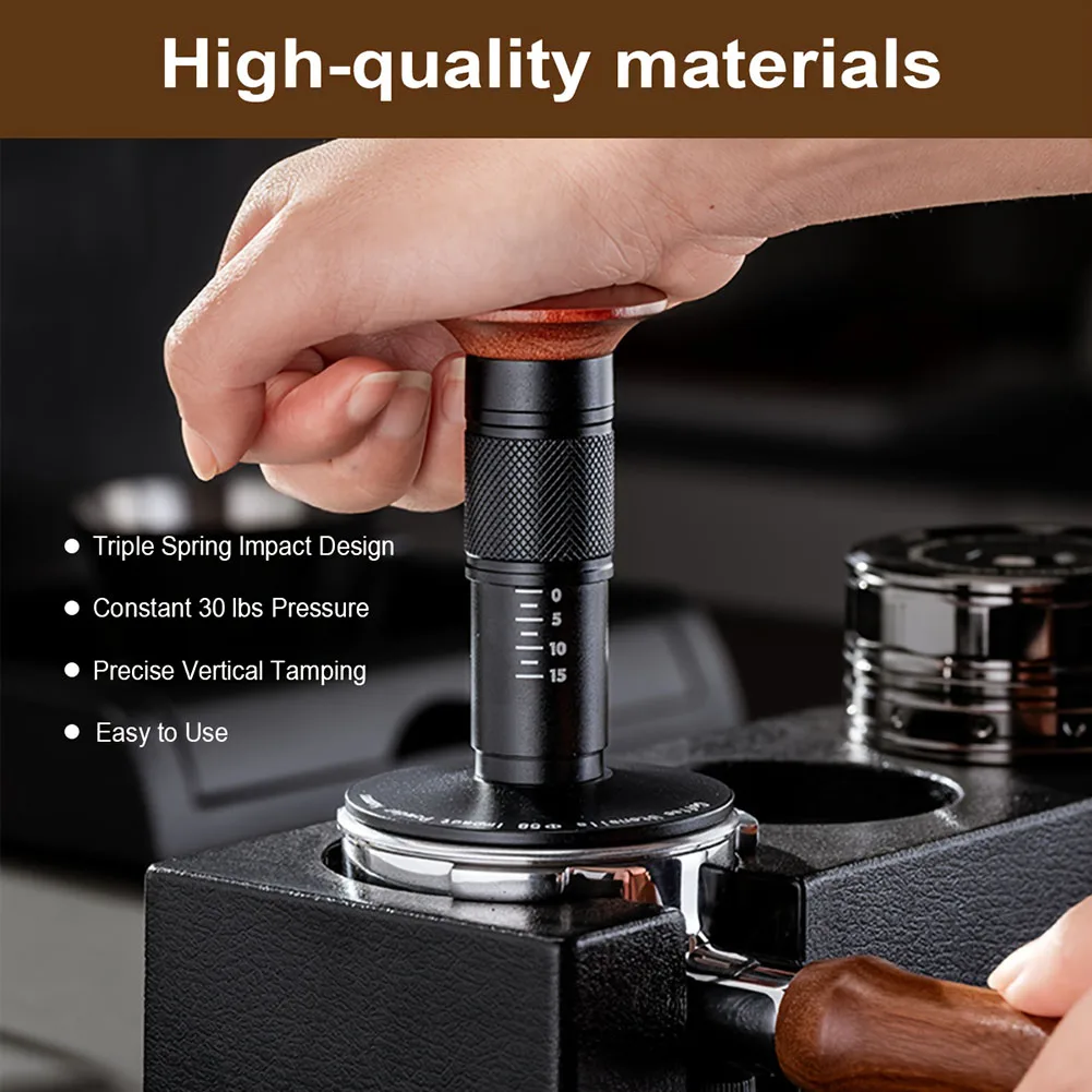 

51/53/58mm Espresso Coffee Tamper With Spring Loaded Professional Coffee Hand Press Tool Coffee Distributor Leveler Tool Kitchen