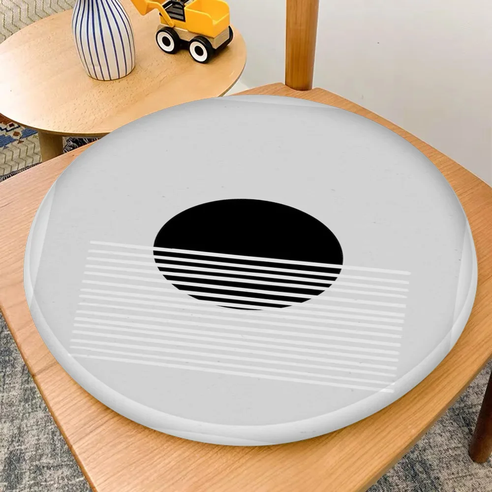 Crescent Moon Ocean Wave Art Print Round Chair Mat Soft Pad Seat Cushion For Dining Patio Home Office Indoor Outdoor Garden Mat