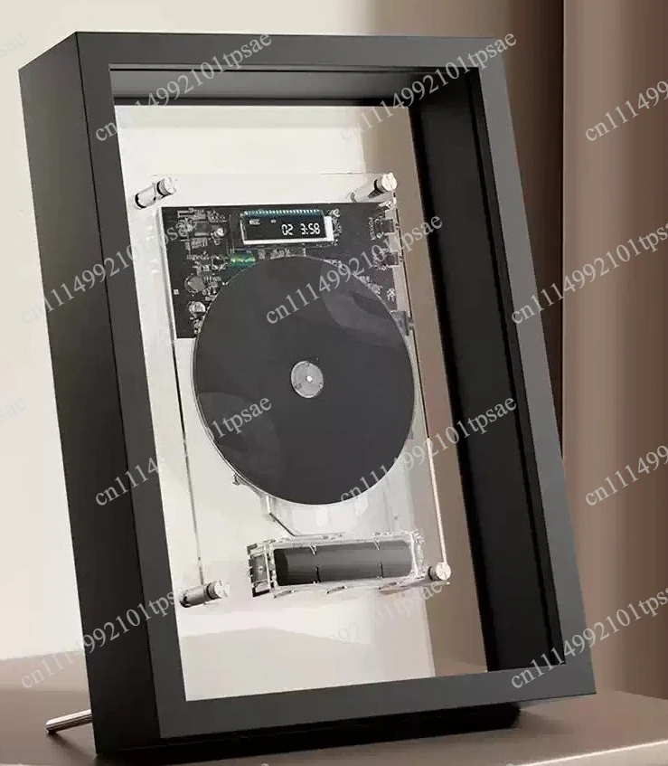 Bluetooth 5.0 CD player transparent music frame vertical design AUX supports high fidelity audio, suitable for home decoration
