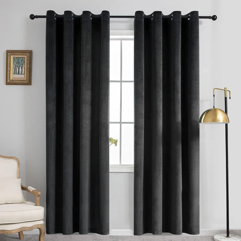 Dutch Velvet Curtains Modern Simple Living Room Bedroom Blackout Velvet Finished curtains for living room bedroom dining