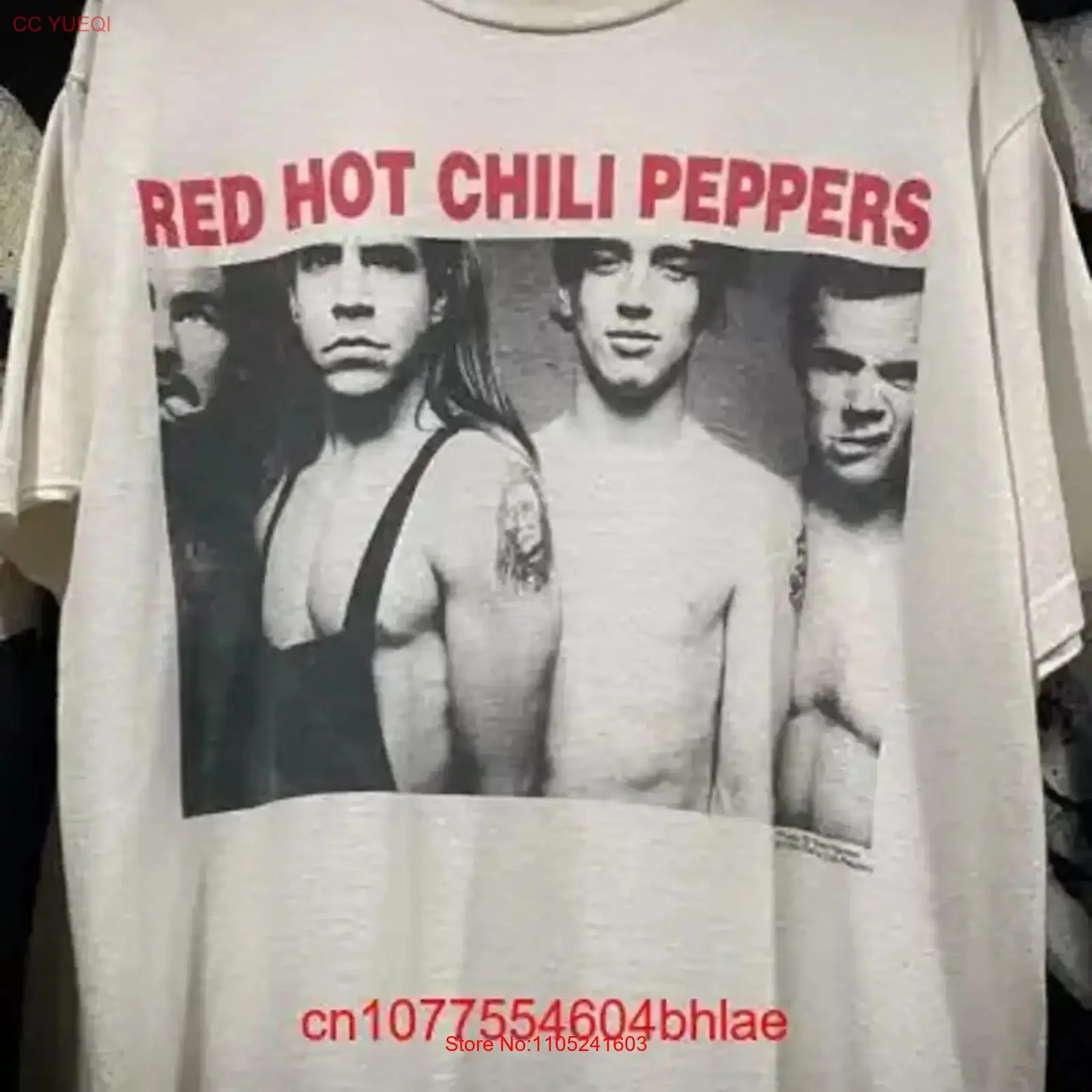 Camiseta de algodón Vintage The Red Hot Chili Pepper RHCP 1990, ropa de calle cómoda lavada vintage de todas las tallas KH3365 estirada