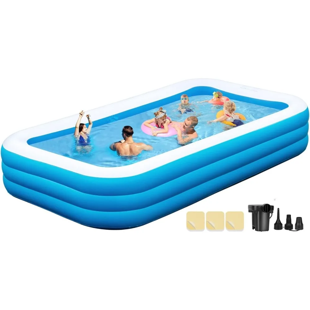 Extra Large Inflatable Pool with Seat, 130