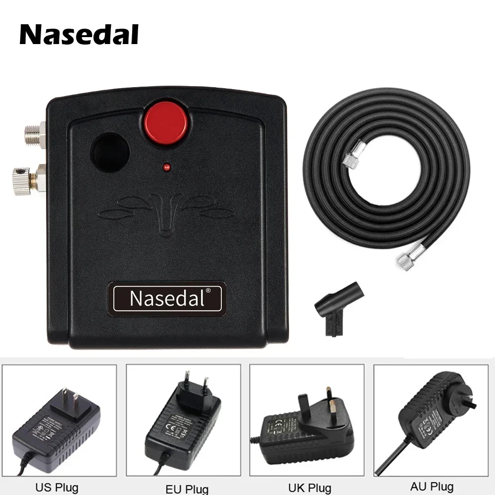 

Nasedal Air Compressor 30psi for Nail Art Makeup Tattoo for Gundam Model Painting Cake Car Paint (No Airbrush Spray Gun)