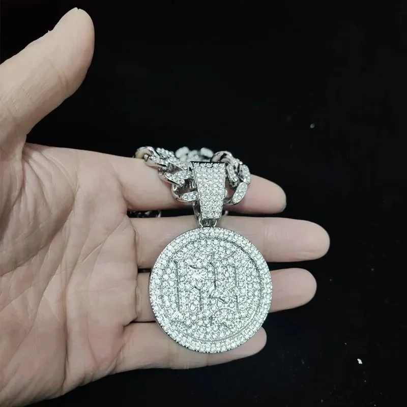 الرجال النساء الهيب هوب عدد 69 قلادة قلادة كريستال الكوبية سلسلة مثلج خارج بلينغ الهيب هوب القلائد موضة حلية مجوهرات