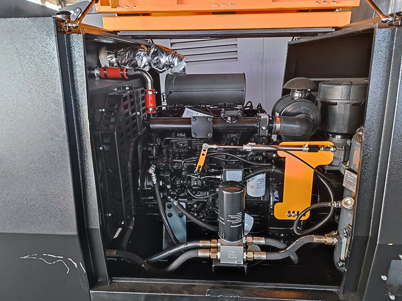 Compressore d'aria diesel minerario 185CFM Compressore d'aria portatile a vite raffreddato ad aria per trapano da roccia pneumatico