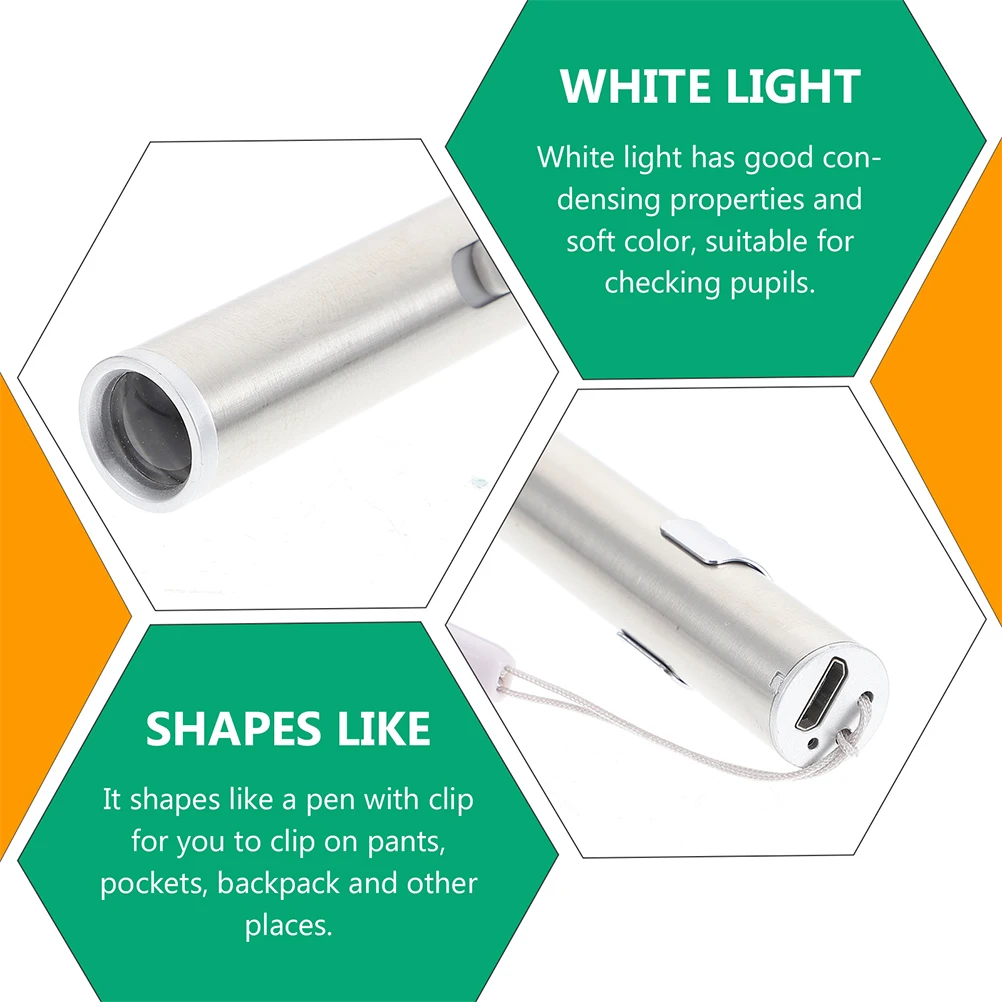 2Sets Rechargeable Pen Flashlight Medical Grade LED Lamp for Patient Assessment Compact Size Fits Pockets Bags
