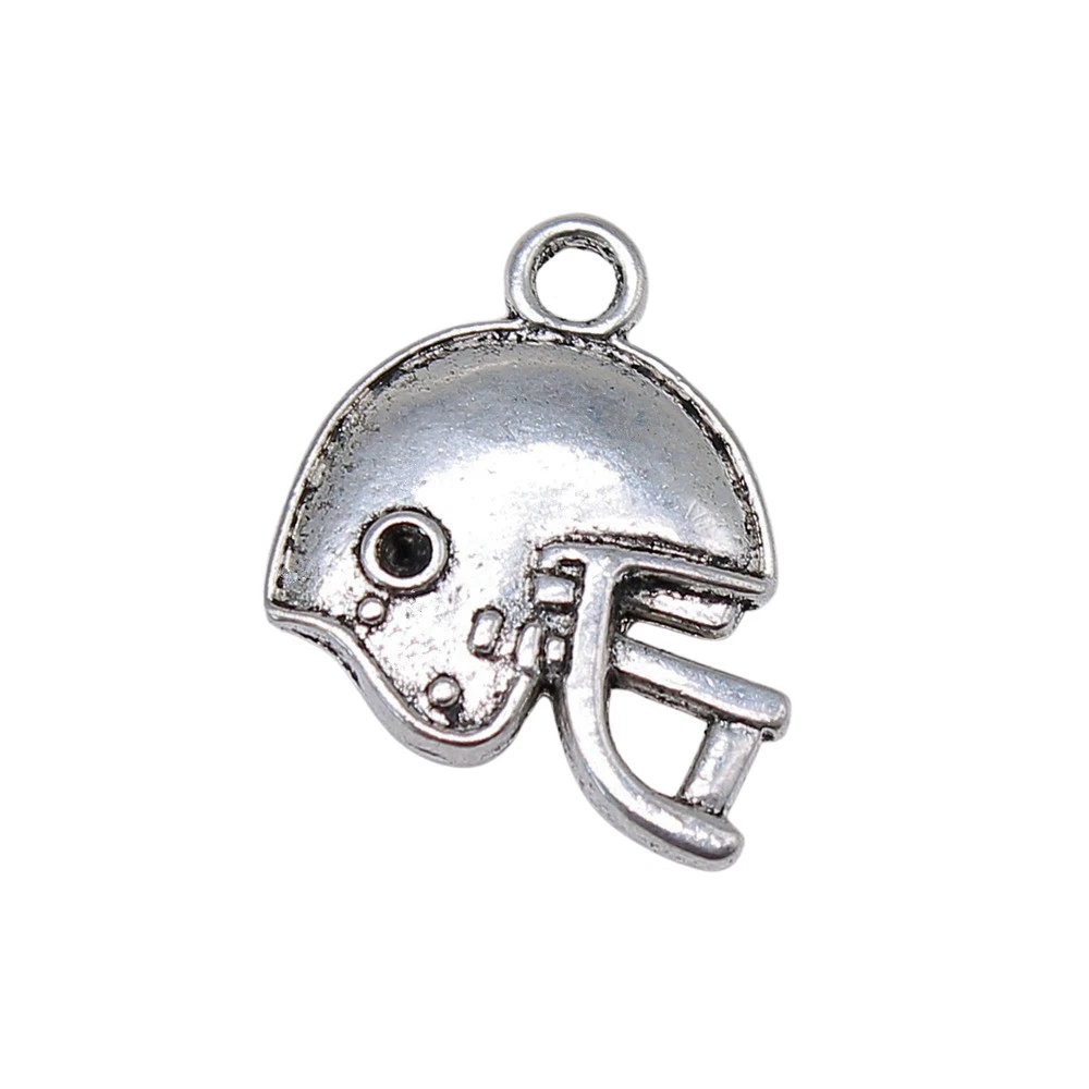 Ornaments Football Helmet Sports Helmet Charms Supplies For Jewelry 19x17mm 10pcs