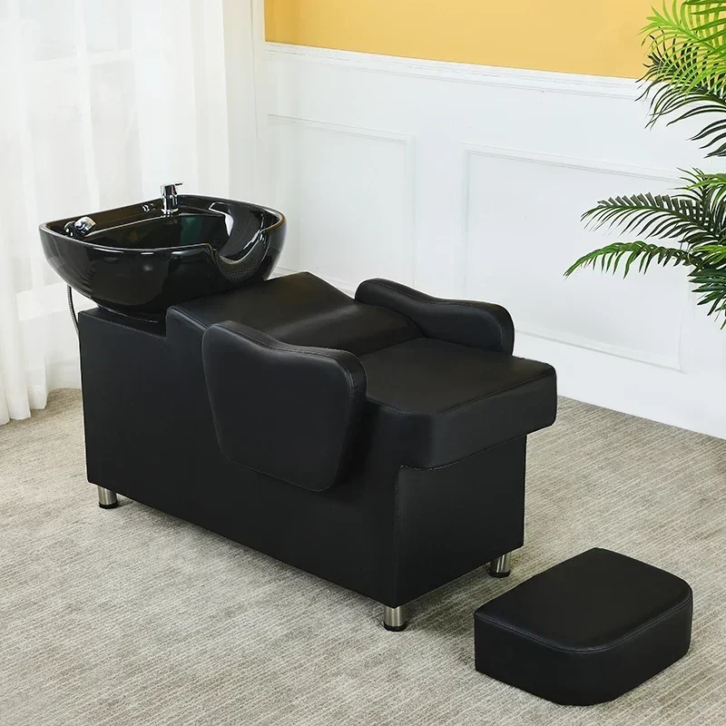 كرسي شامبو فاخر مغذي، دش احترافي إسكندنافي محمول مصمم لغسل الشعر، أثاث Cadeira De Barbearia