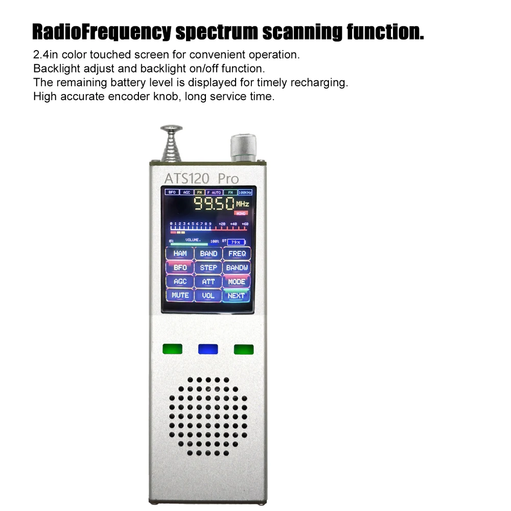 

ATS120pro FM SSB SDR AM LSB Full Band Radio Reception Digital Decoder Portable Digital Display Touching Screen Radio Receiver wi