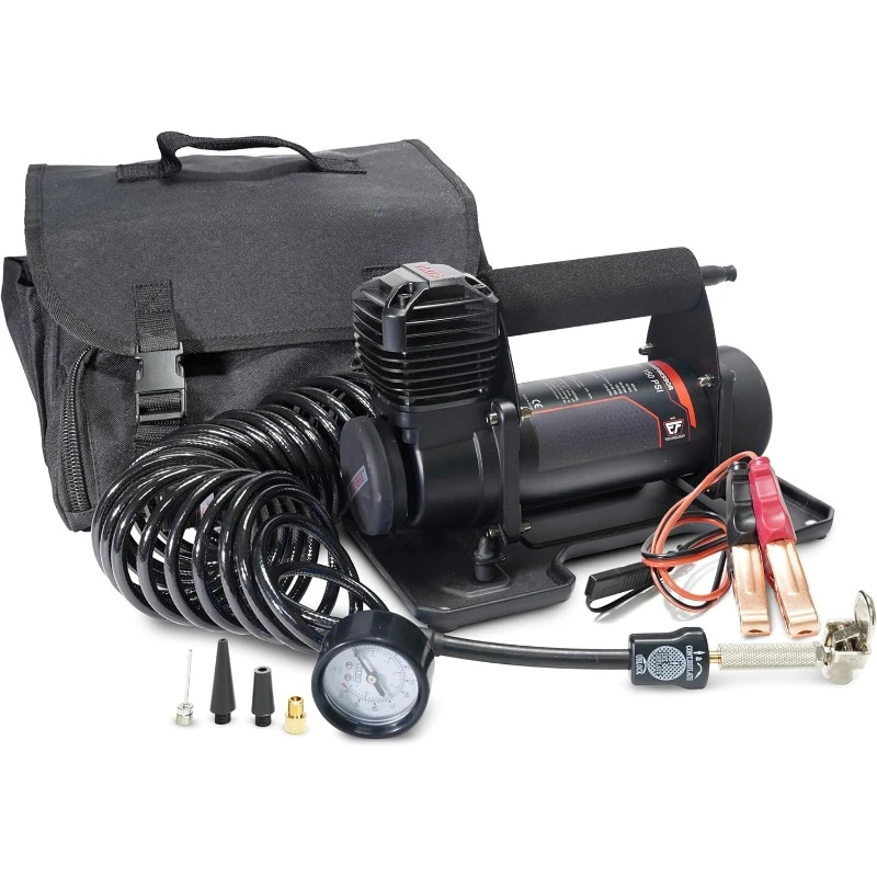 400P EF Enhanced Flow | 12V On/Off Road Tire Pump Air Compressor | 150 PSI (SAE, Alligator Clips)