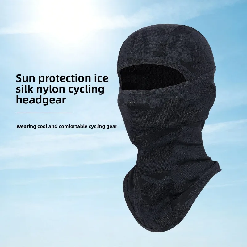 Cycling Ice Silk Headgear Motorcycle Mask Breathable Sweat Absorbing Quick Drying Face Mask Anti Dirty Outdoor Sports Men Women