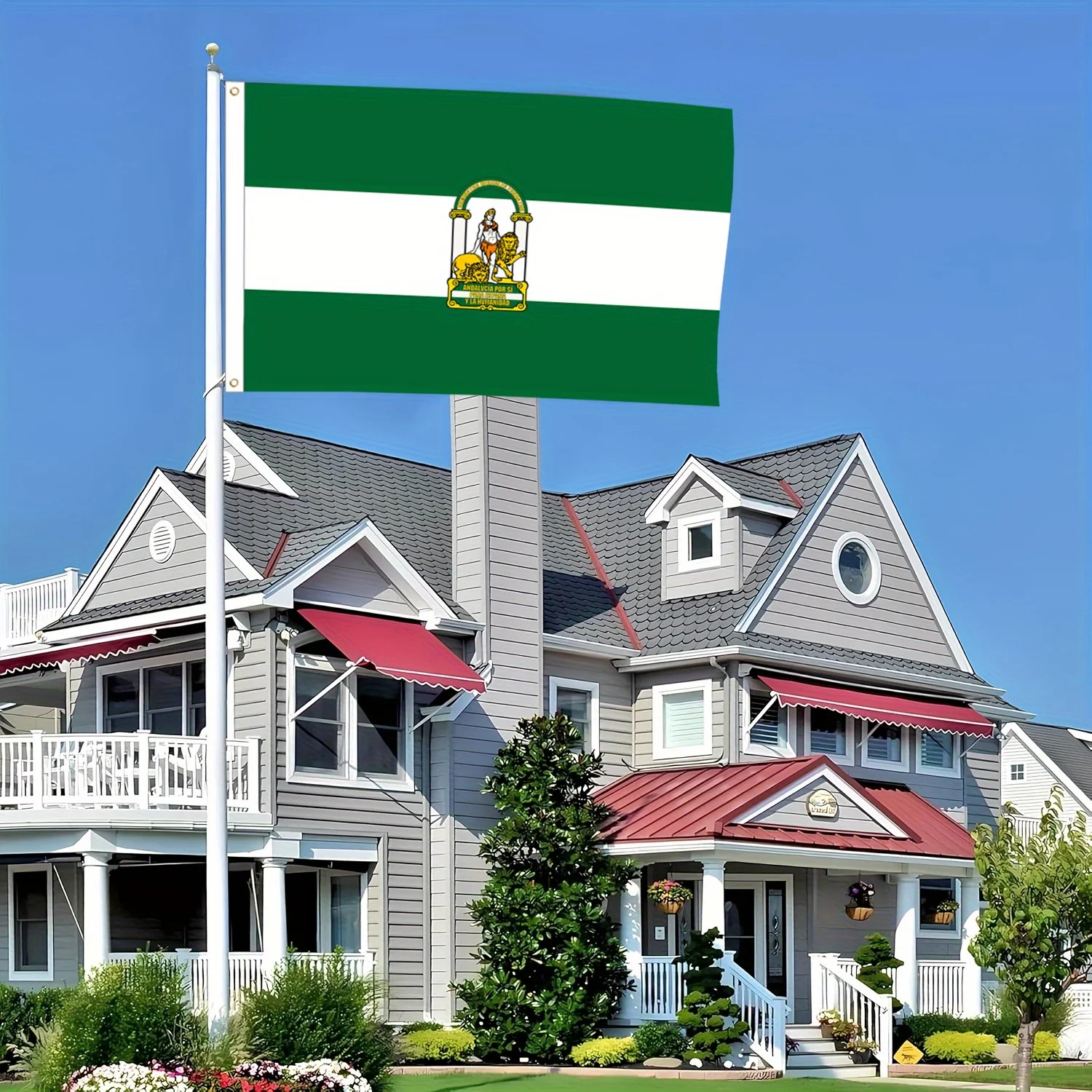 

1pc Spain Andalucian Flag -90x150cm/ 60x90cm Outdoor Garden Polyester Flag Banner, National Emblem Display