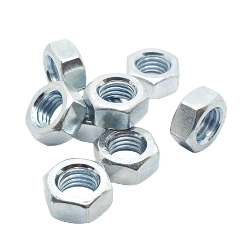 100pcs/lot Metric thread DIN934 M2 M2.5 M3 M3.5 M4 M5 M6 Steel Hex Nuts