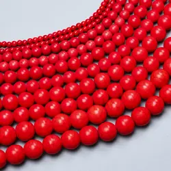 20-60Pcs 4-14mm Natural Stone Beads Red Turquoise Round Loose Beads Crystal Energy Stone Healing Power DIY Bracelet Necklace