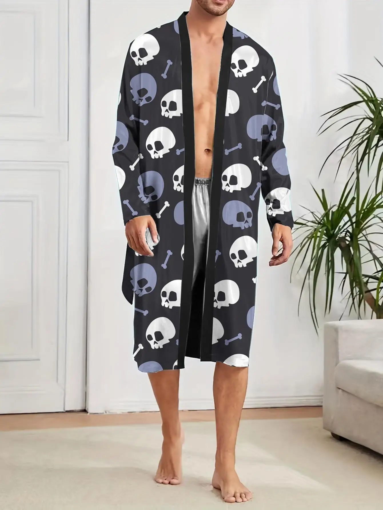 1pcs Men's Robes 2026 Spring/Summer Breathable Shower robe 3D Printed bath robe robe Funny pajamas Robes Graphic