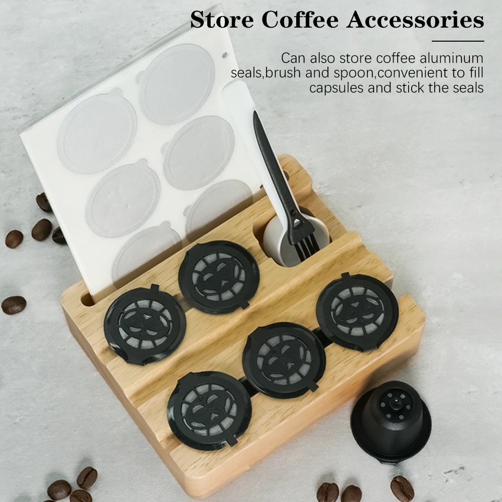 Coffee Filling Tool Reusable Capsules Compatible With Nespresso Original Line Machines Espresso Refillable Pods Filling Rack