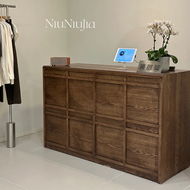 

Checkout page Clothing shop Bar Simple paint front desk Clothing Beauty Reception desk High-end counter