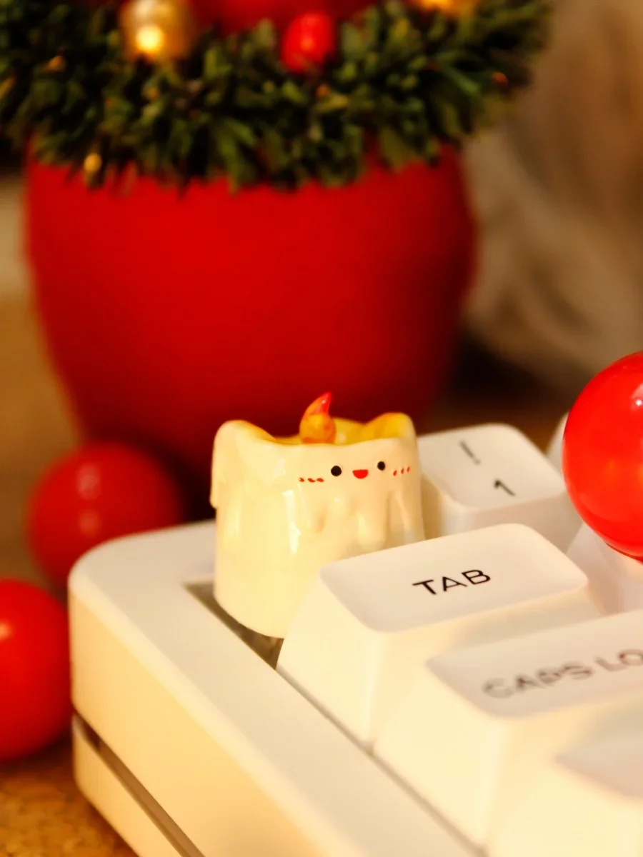 Personalized keycaps christmas candle keycaps creative resin keycaps merchandise cute keyboard girlfriend gift