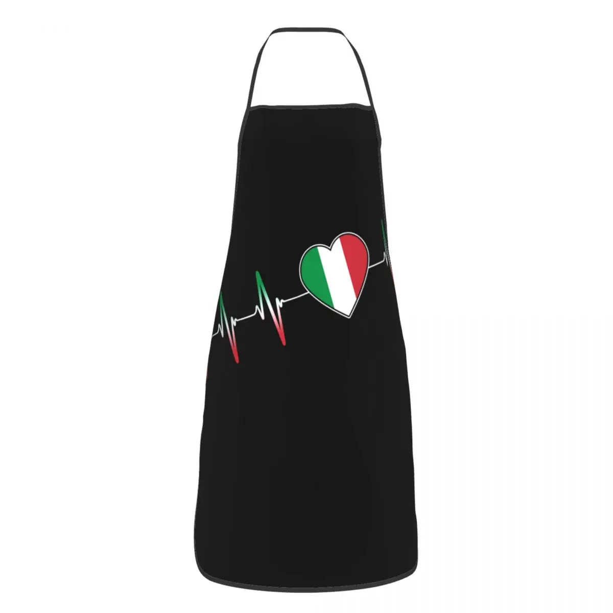 Custom Bib Italian Heartbeat Italy Flag Apron for Men Women Unisex Adult Chef Cooking Kitchen Tablier Cuisine Gardening