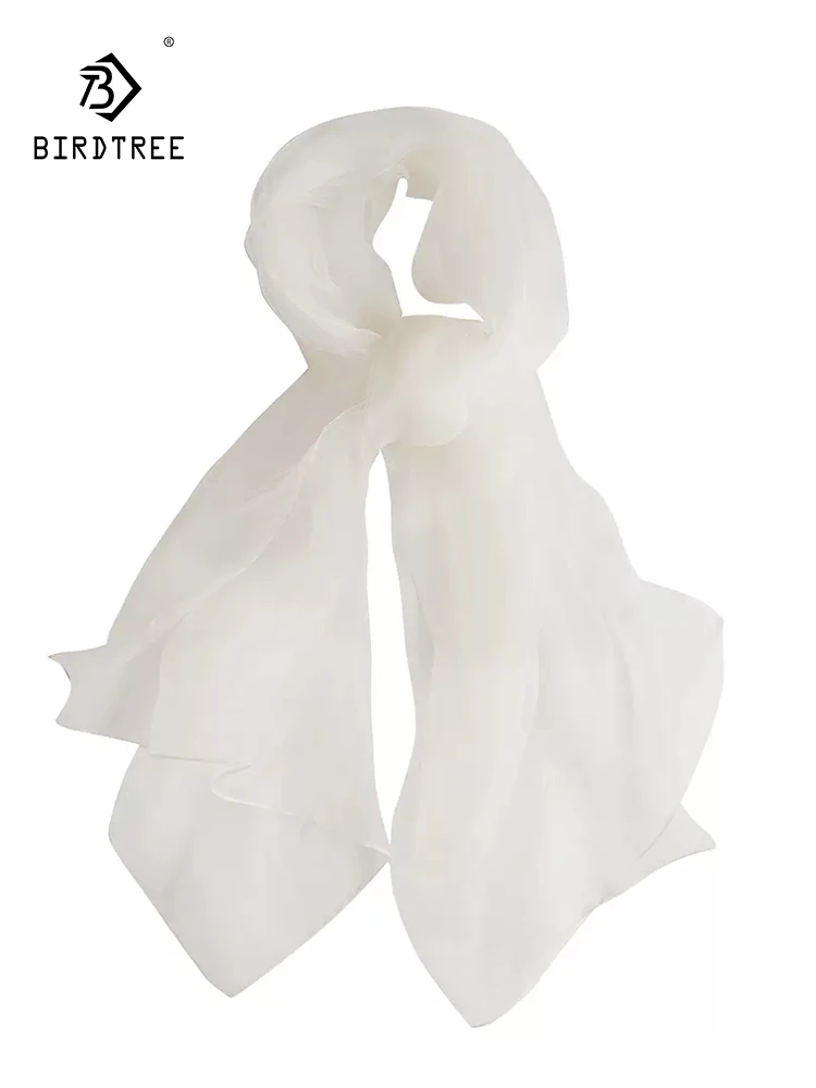 

BirdTree, 100%Mulberry Silk Women Elegant Scarf, Printing Vacation Mom's Gift, 2024 Spring Summer Vintage Scarves New A43490QC