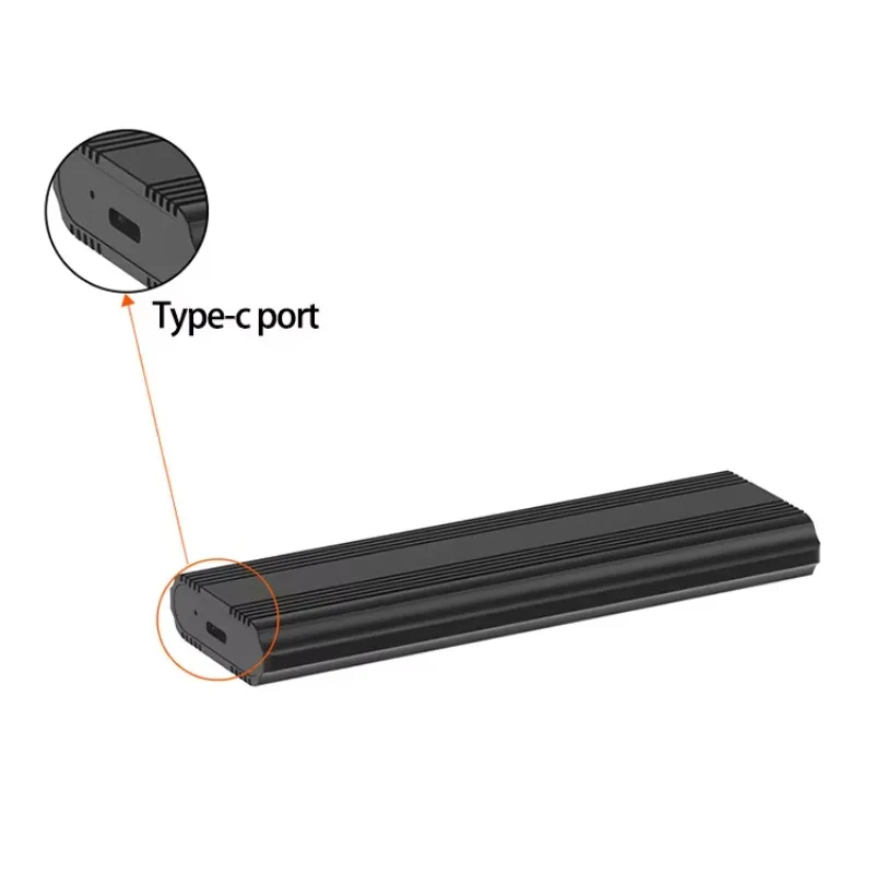 2026 Hot！ Mini M.2 NVMe Single Protocol Portable Aluminum Alloy Black SSD Enclosure with USB 3.1 for SSD