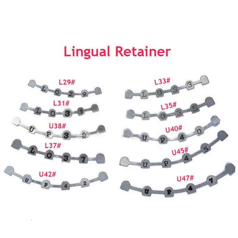 2Pcs/Bag Dental Orthodontic Lingual Retainer Bonding Splits with Mark U38 U40 U42 U45 U47 L29 L31 L33 L35 L37 Ortho Material