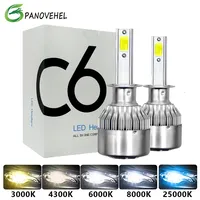 PANOVEHEL Led Headlight Hulbs H7 LED H1 H3 Car Lights H4 880 H11 HB3 9005 9006 H13 3000k 6000K 72W 12V C6 8000LM Auto Headlamps