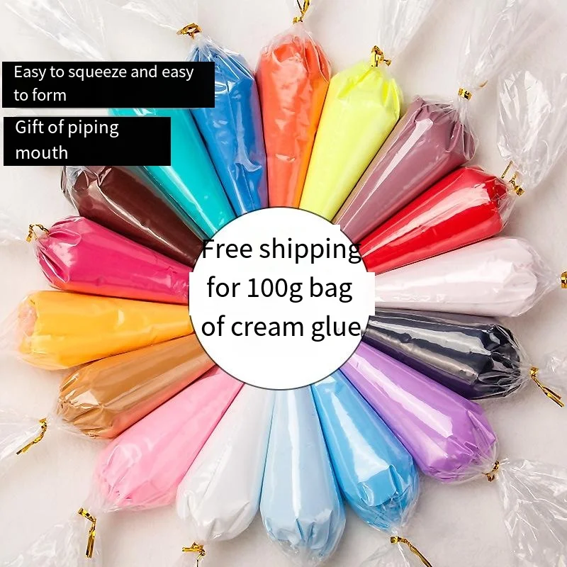 100g DIY imitacja kremu fałszywy bitej gliny klej żel symulacyjny ręcznie bitej mobilnej powłoki DIY Craft miękka glina dekoracyjna
