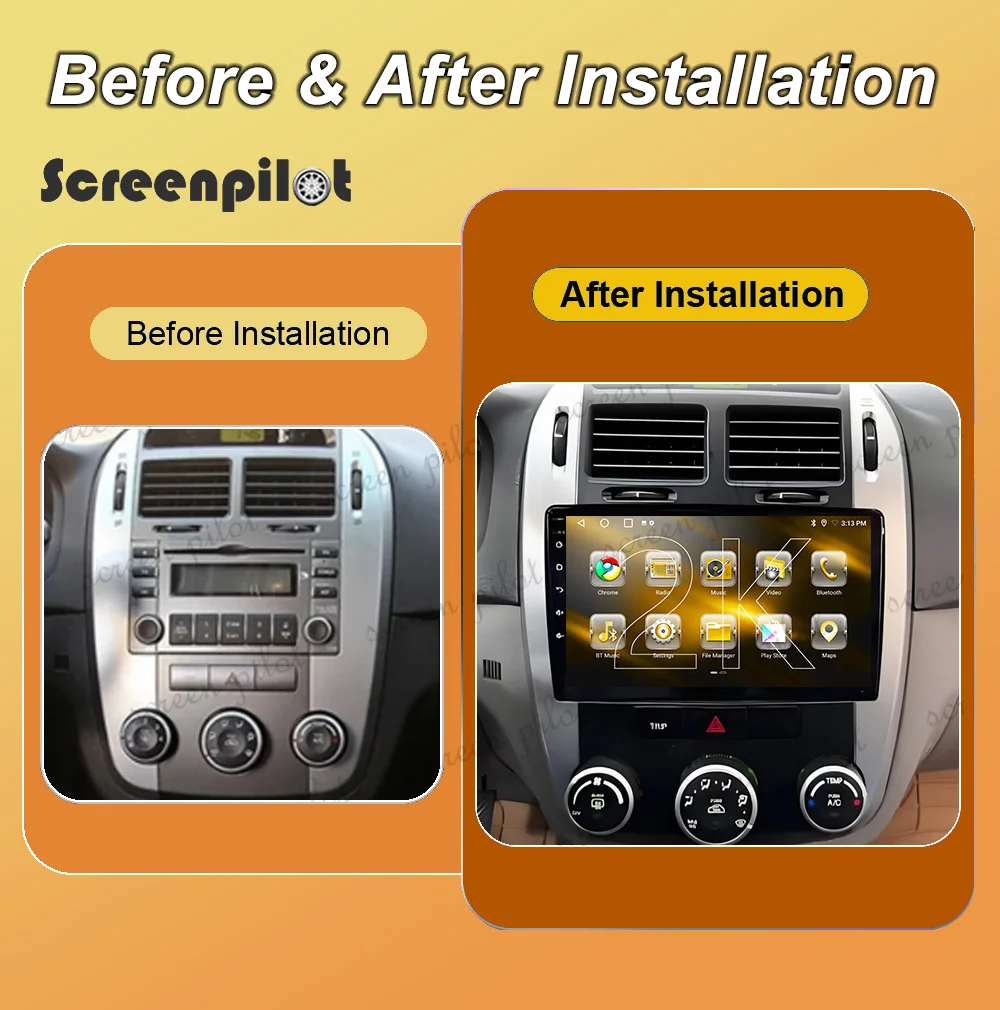 Android 16 Car Radio Stereo For Kia Cerato Forte K3 2004 2005 2006 2007 2008 Multimidia Player GPS Carplay Android Auto 8 Core