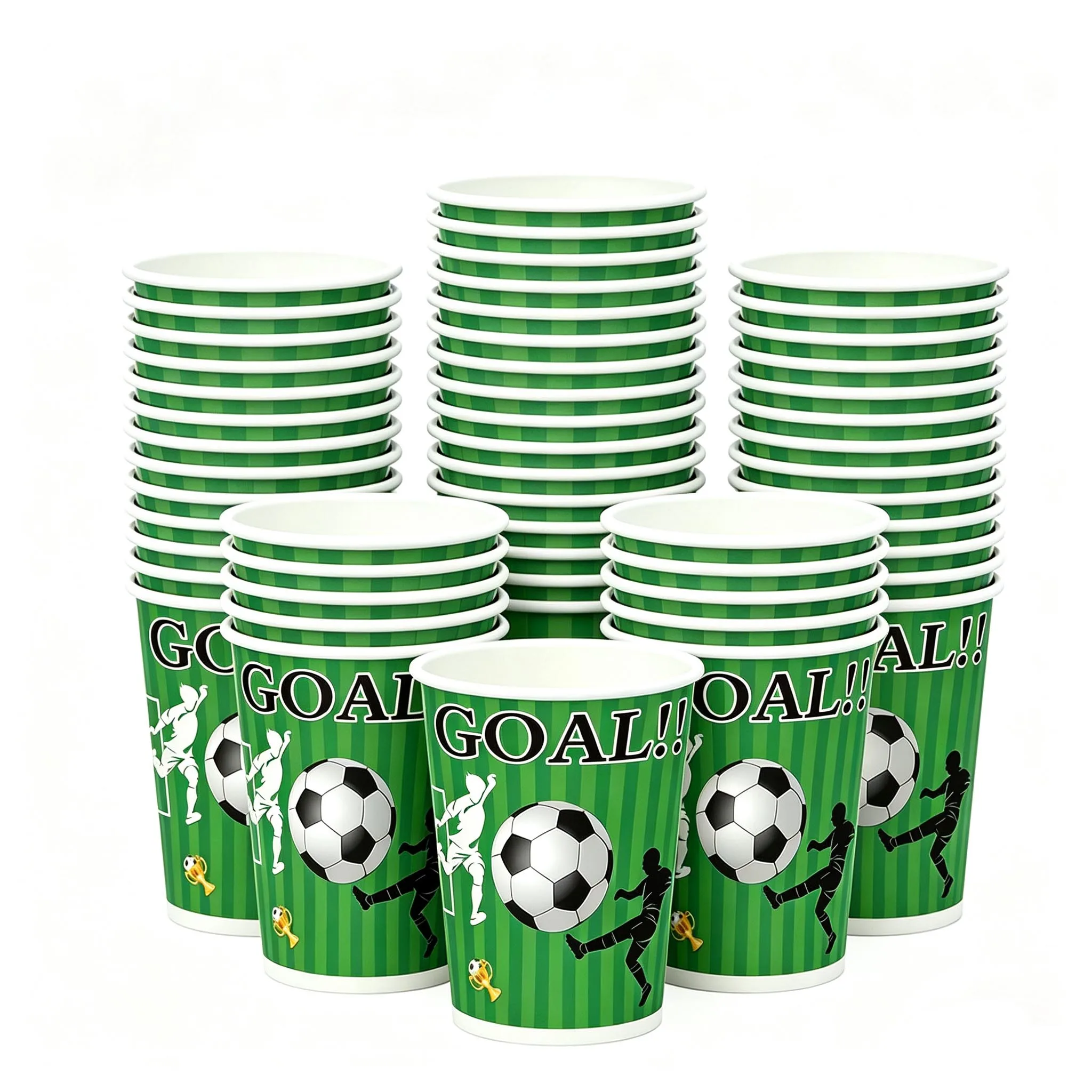 Papierbecher mit Fußball-Motiv, Fußball-Geburtstagsfeier, Einwegbecher, Kindergeburtstag, Sport, Party-Dekoration, Fußballfans, Gastgeschenke, Partyzubehör – Detail 2