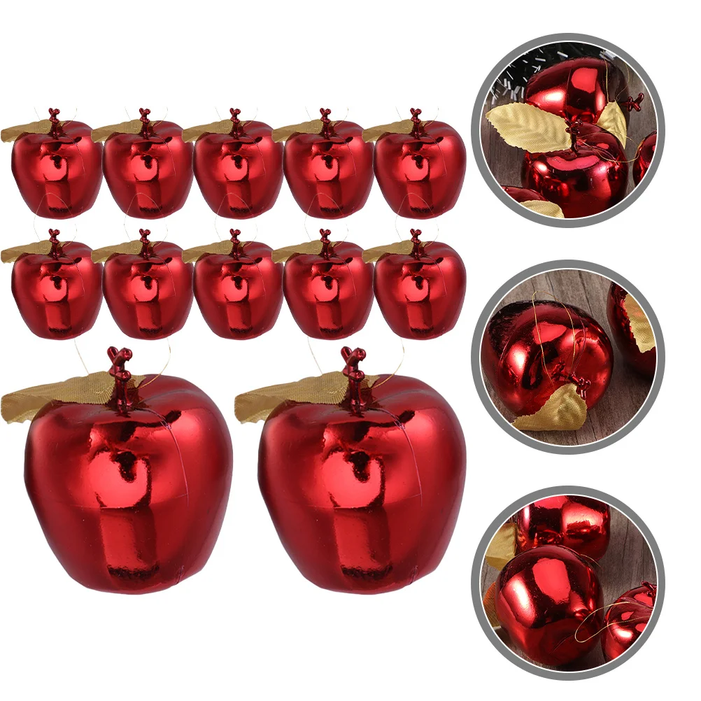 

12pcs Christmas Apple Hanging Decor Xmas Tree Pendant For Home Party Room Garden Indoor Decoration Ornament