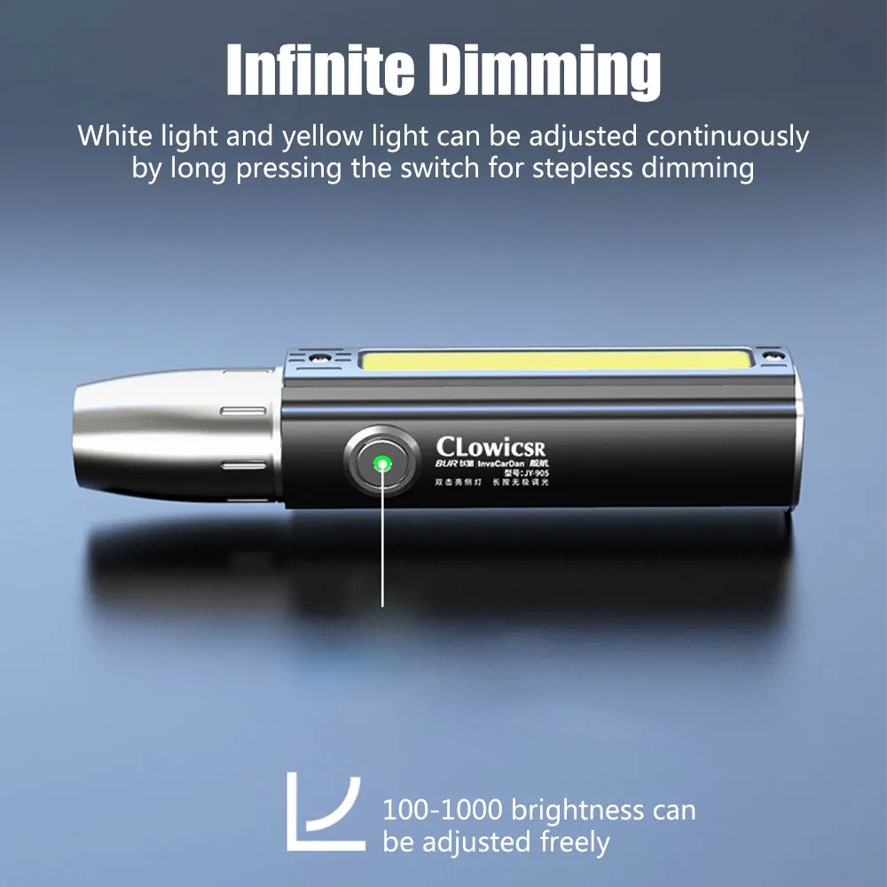 D5 Rechargeable led Flashlight 4 LED Light Sources Professional Jade Identification Light Type-C Charge edc Torch UV 395 Light