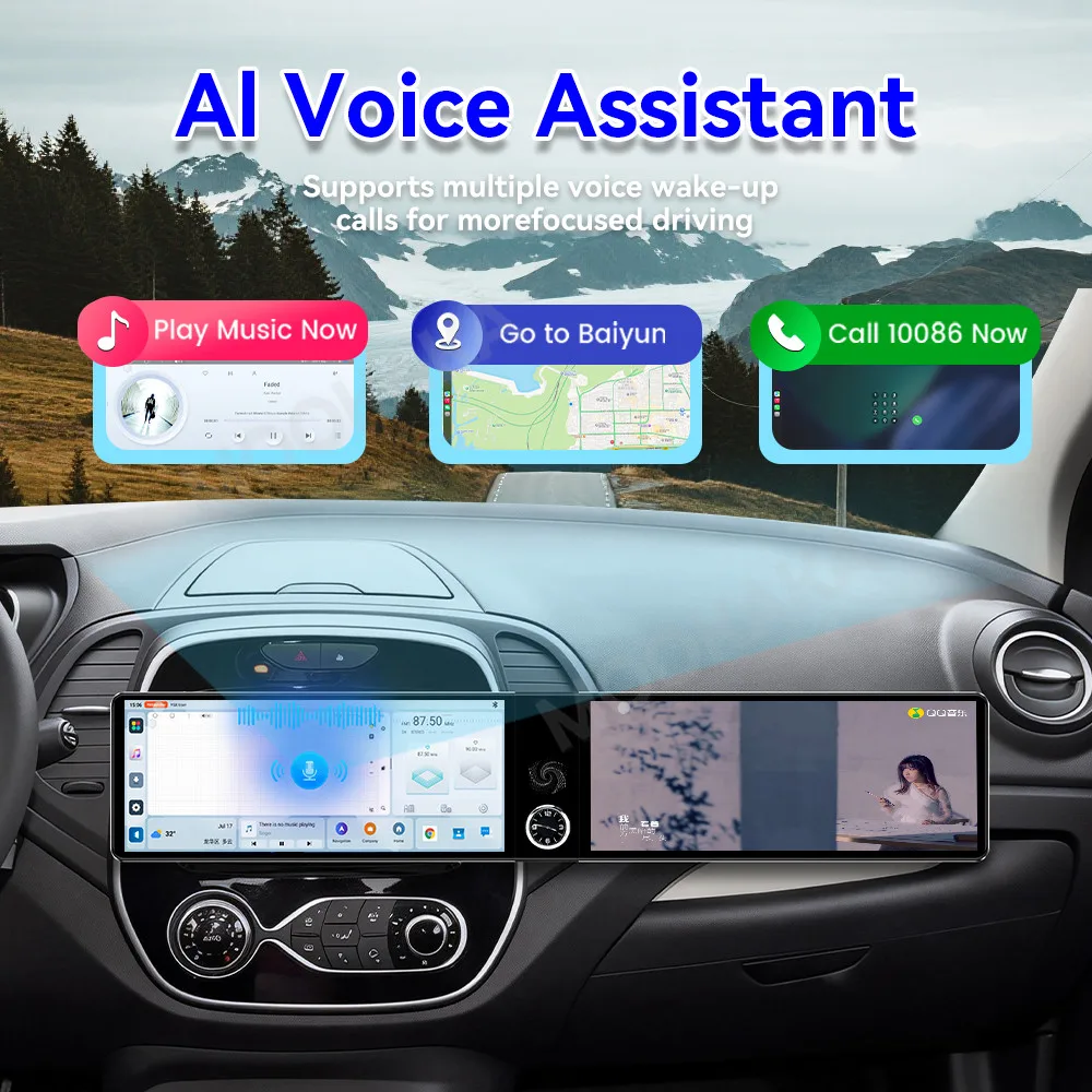 Qualcomm Android Radio For Renault Captur 2016-2018 Dual Screen GPS Multimedia Navigation Stereo Receiver player IPS Head Unit