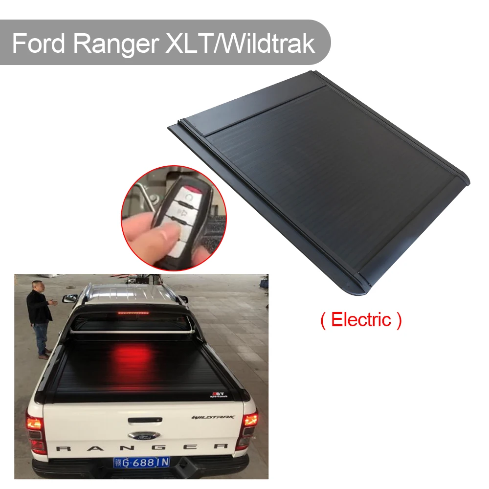 For Ford F150 Ranger XLT Wildtrak Pickup Tonneau Cover Truck Trunk Electric Box Cover Roller Shutter Tail Box Cover Rear Bucket