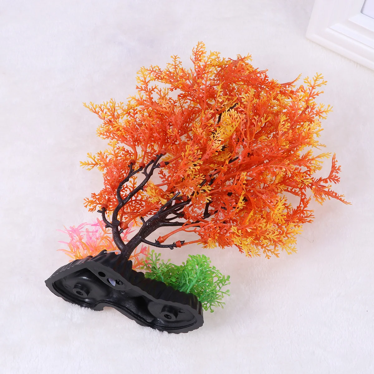 

1 pc Simulation Tree Scenery Aquarium Decor Plastic Fish Tank Plant Tree Artificial Orange Ornament For Fresh Salt Water Pets