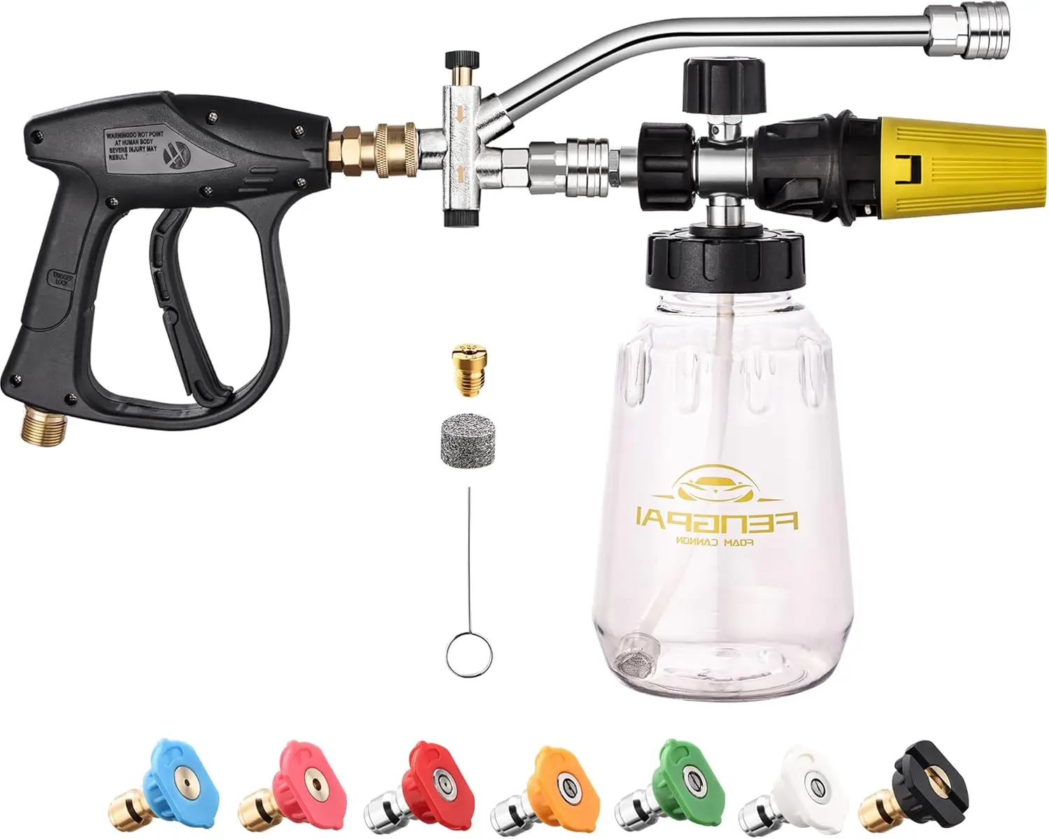 

Комплект пенной насадки для мойки высокого давления с двойным соединителем и 7 насадками, регулируемая пенная насадка для мойки автомобилей