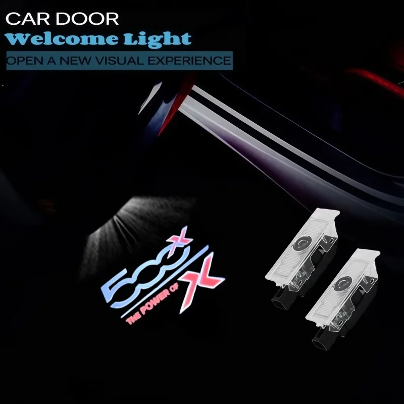 LED Car Courtesy Door Logo Light Ghost Shadow Logo Lamp Door Lamp Welcome Light for FIAT 500x 500L and PUNTO-01 Auto Accessories