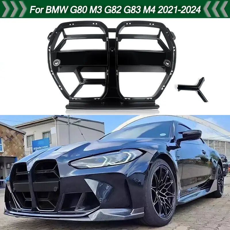 

FOR 2021-2024 BMW M3 G80 M4 G82 G83 CSL style ABS gloss black front grille Car Front Bumper Air Intake Grills Bumper Accessories