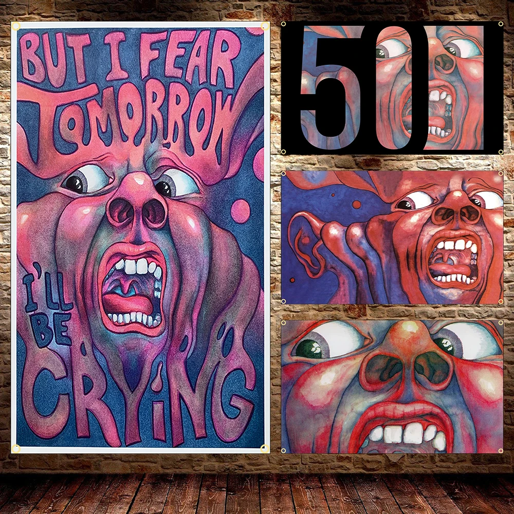 Bandera de King Crimsons, 60x90cm, 90x150cm, banda impresa de poliéster, papel tapiz musical, pancarta para decoración de exteriores, póster tapiz para habitación del hogar