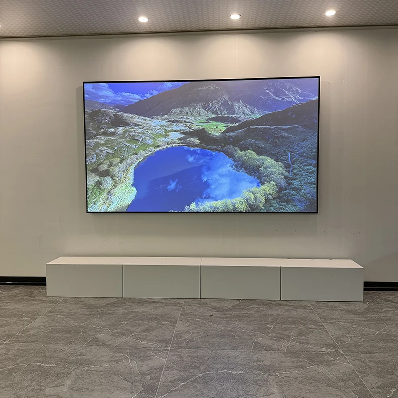 Hot ALR Projection Screen Dedicated for Tri-color Laser Projector Nano Grey Ambient Light Fixed Frame Ultra Narrow Bezel 4K 8K
