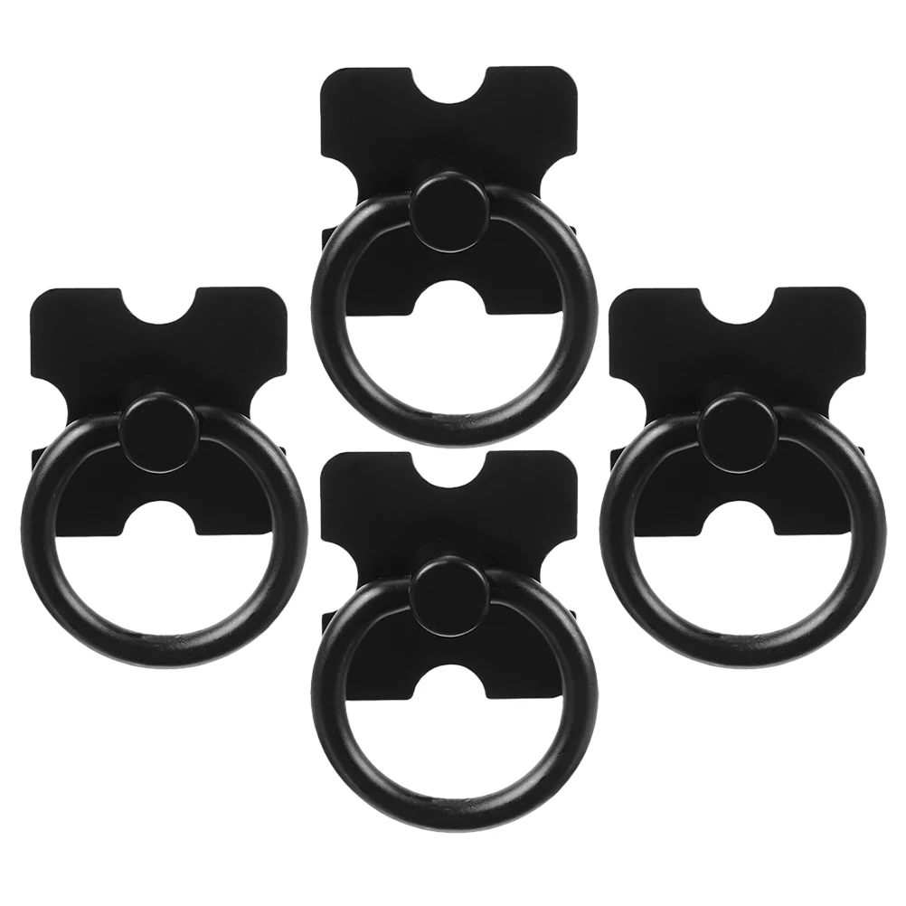 

4pcs Black Ring Handles Zinc Alloy for Cabinets Wardrobes Dressers Drawers Modern Kitchen Hardware Bathroom Accessories Smooth