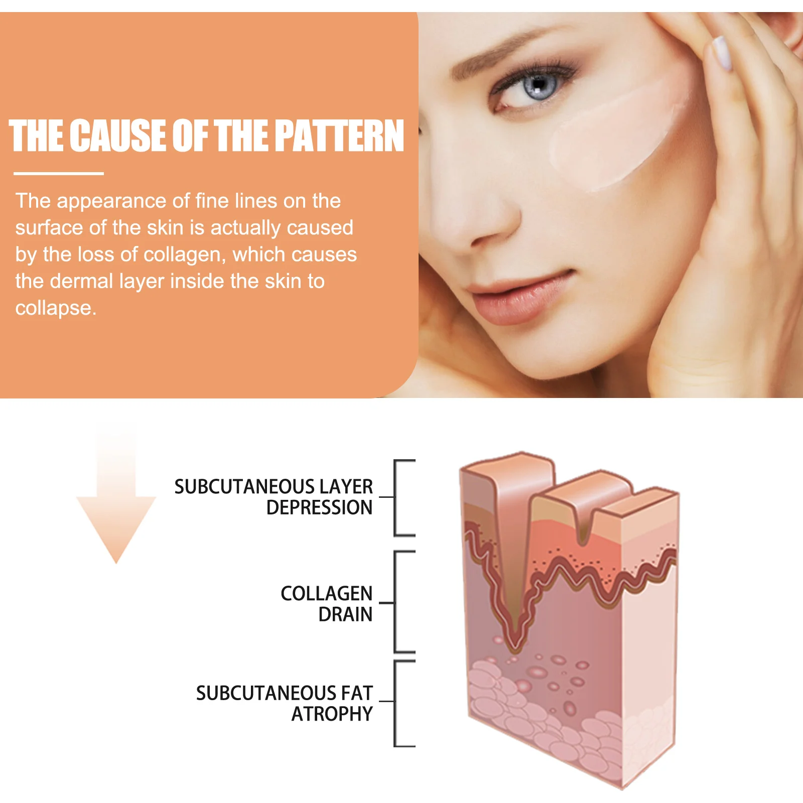 Kollagen-elastischer Stab, straffend, feuchtigkeitsspendend, aufhellend, stumpfe Haut, verblasst Augenringe, Schwellungen, feine Linien, Gesichtspflegecreme