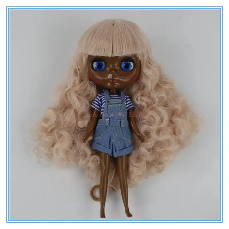 Icy Dbs Blyth Doll Dark Skin 1/6 Bjd Ob24 Joint Body Pink Hair Afro Hair 30cm Nude Cute Doll Model Decoration Anime Girls Gift