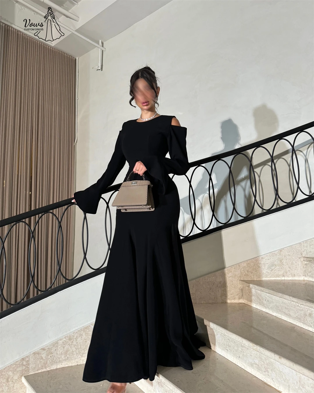 

Vows Женское вечернее платье с длинными рукавами Женское бальное платье на заказ Роскошные вечерние платья 2025 Line A Small Tail Prom